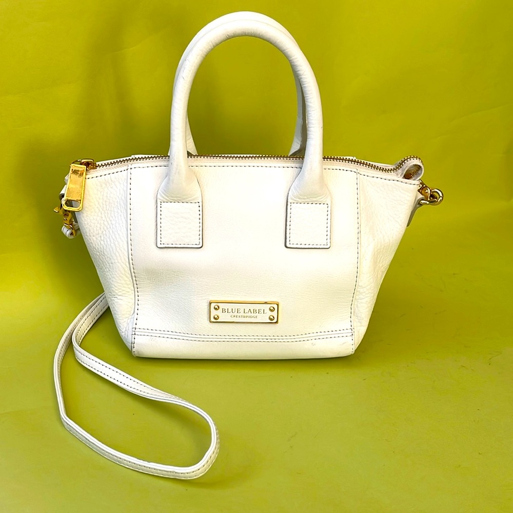 White/gold Blue Label Crestbridge of Burberry pebbled leather mine bag - Picture 4 of 16